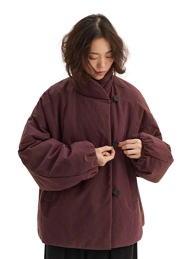 3m Thinsulate Cotton~New Chinese-Style Asymmetrical Cotton Jacket, Niche Stand-Collar Cotton Coat, Women's Winter New Product