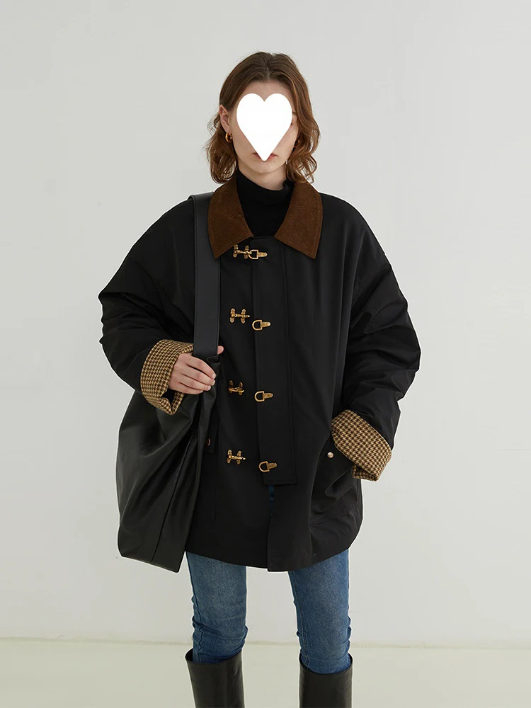 Y2k Long Sleeve Thicked Warm Jacket Tops Fashion Vintage Corduroy Cotton Coat Women Spring and Autumn New Lapel Neck Jackets