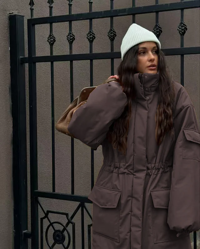 2025 Women Winter 300g/m Super Think Warm parka oversized long coat