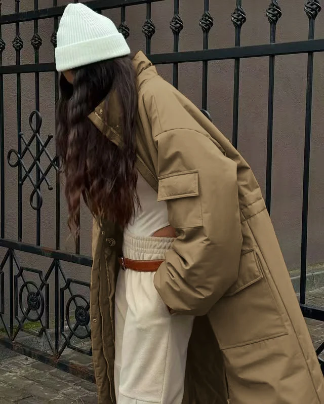 2025 Women Winter 300g/m Super Think Warm parka oversized long coat