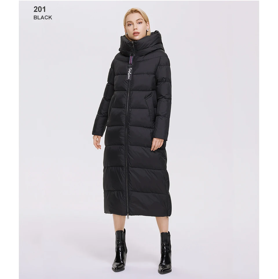 MIEGOFCE Super Long Cotton Parka Women Stand Collar Zipper Windproof Warm Winter Coat Casual Daily Outerwear D21679