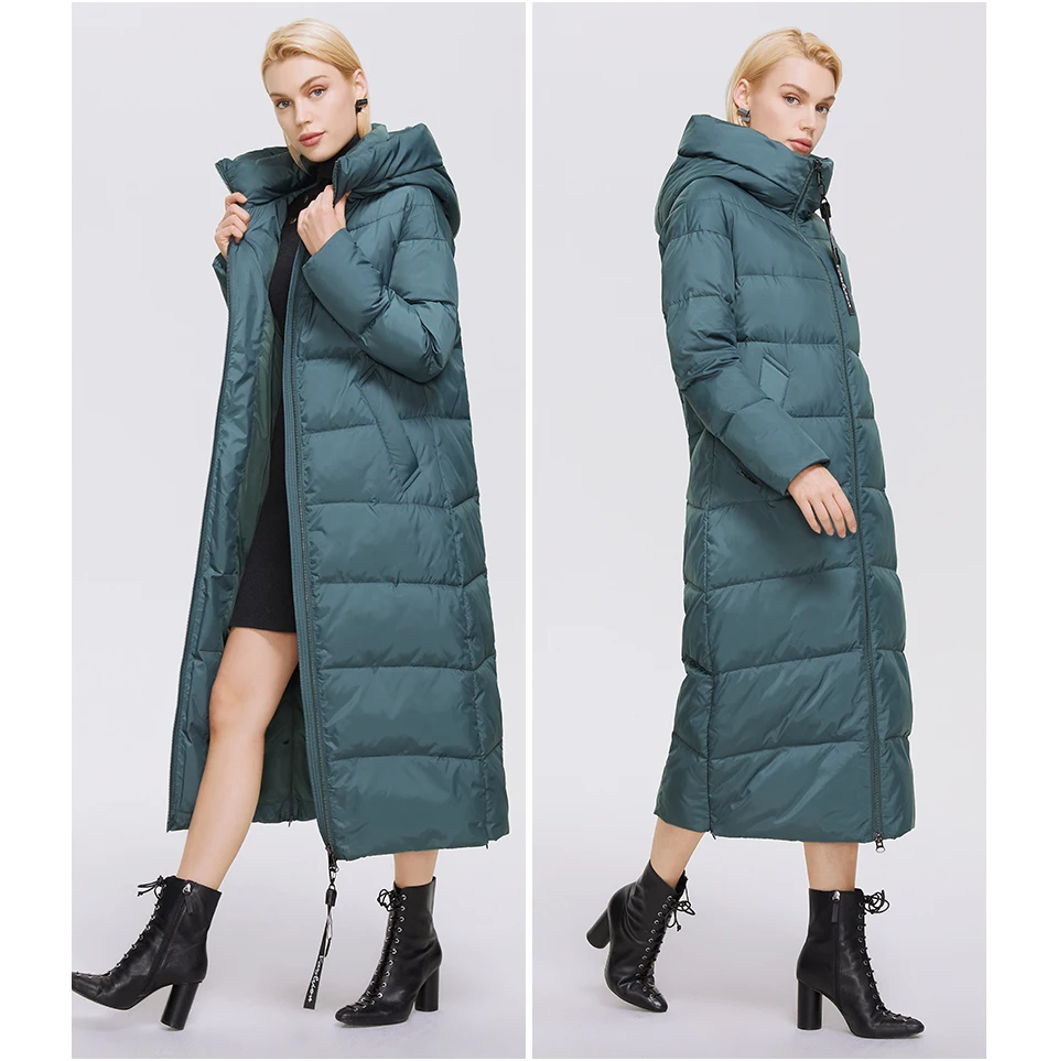MIEGOFCE Super Long Cotton Parka Women Stand Collar Zipper Windproof Warm Winter Coat Casual Daily Outerwear D21679