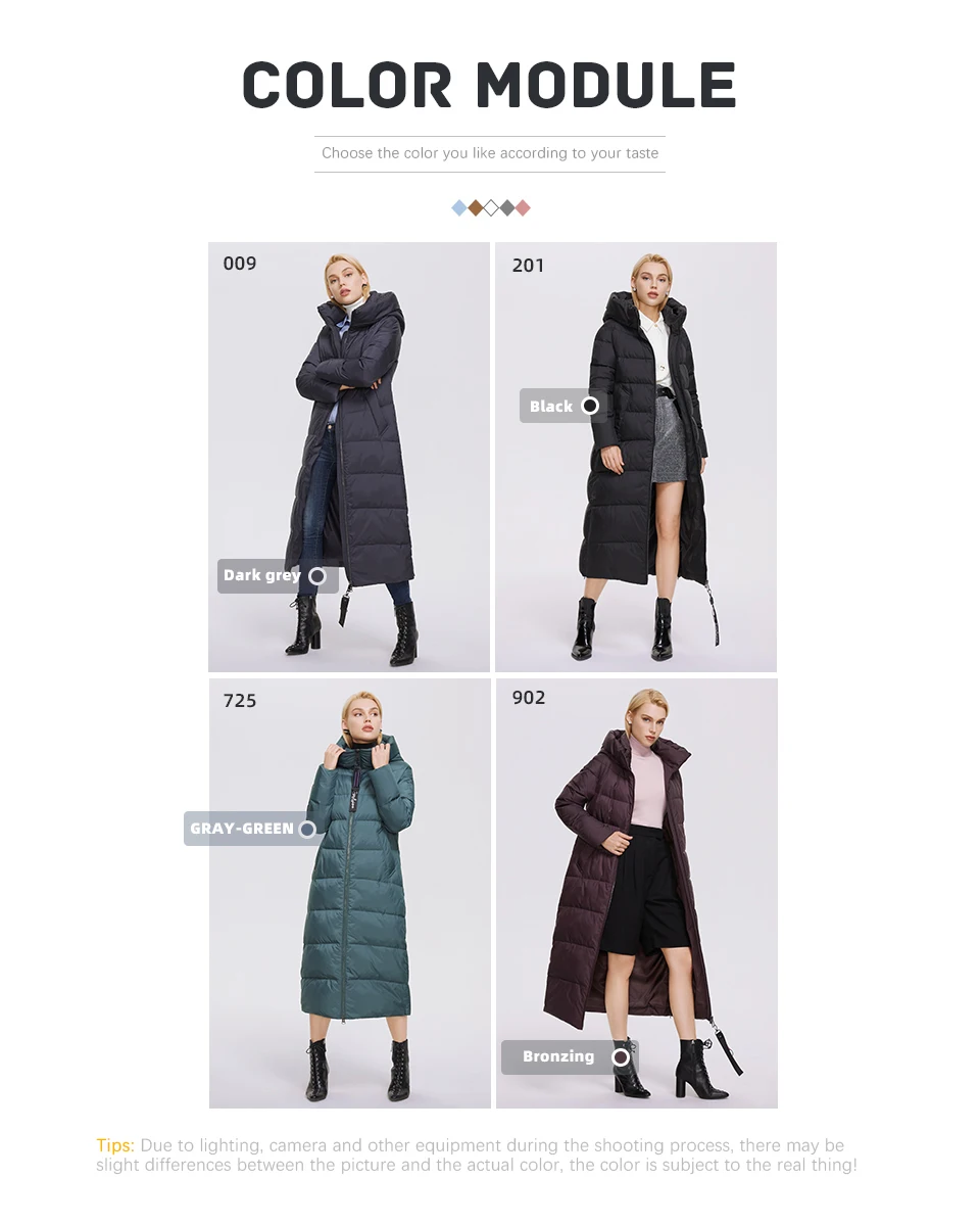 MIEGOFCE Super Long Cotton Parka Women Stand Collar Zipper Windproof Warm Winter Coat Casual Daily Outerwear D21679