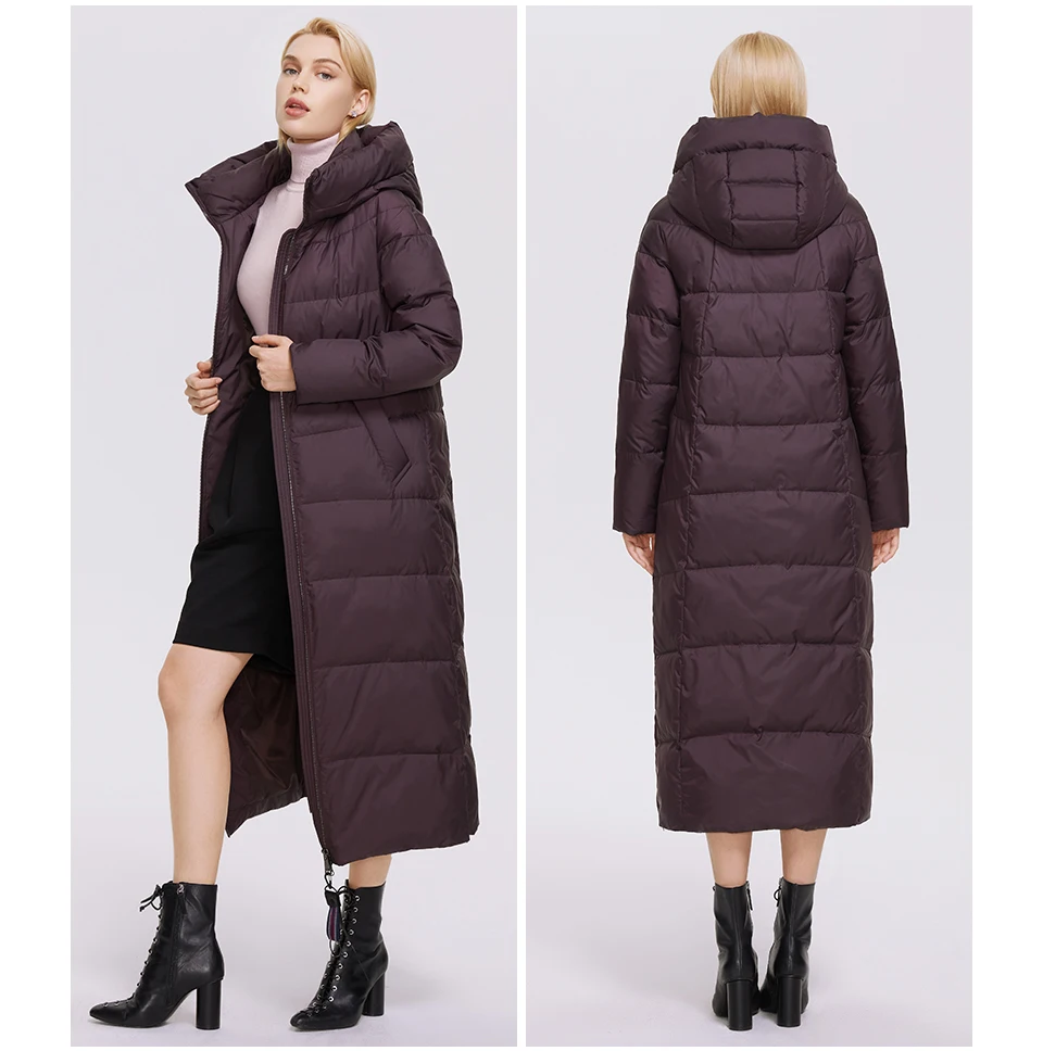 MIEGOFCE Super Long Cotton Parka Women Stand Collar Zipper Windproof Warm Winter Coat Casual Daily Outerwear D21679
