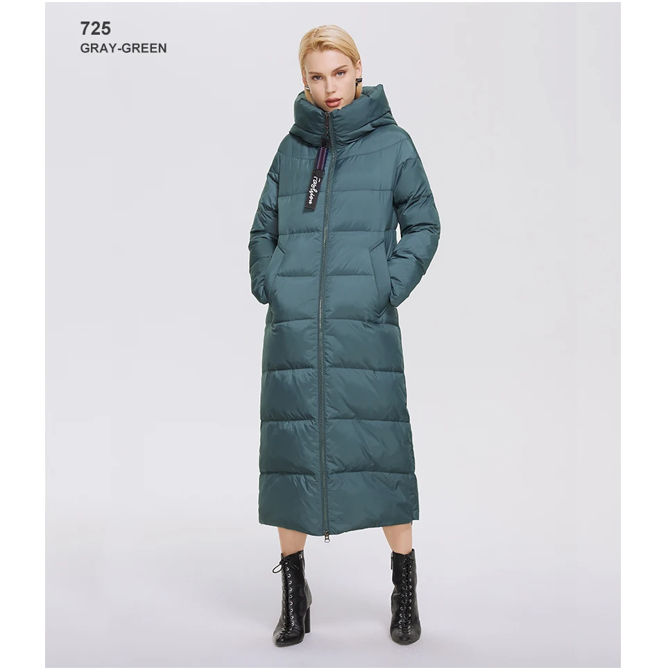 MIEGOFCE Super Long Cotton Parka Women Stand Collar Zipper Windproof Warm Winter Coat Casual Daily Outerwear D21679
