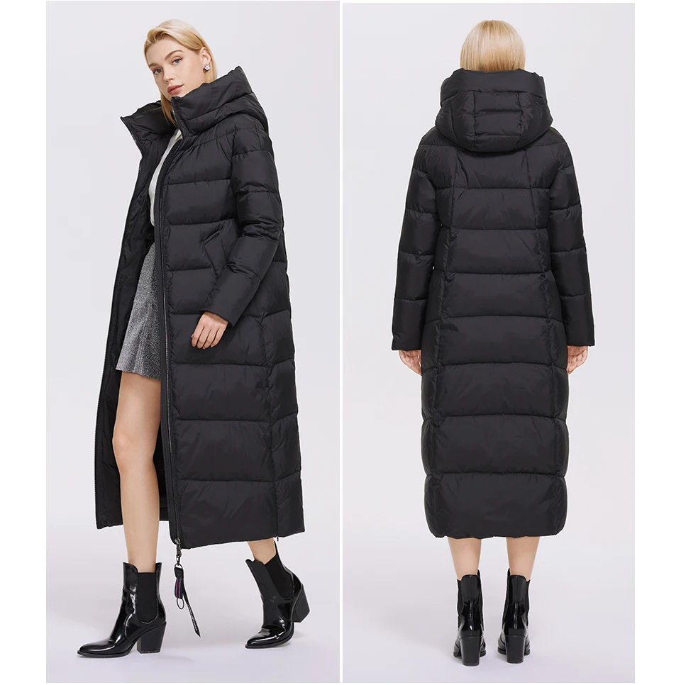MIEGOFCE Super Long Cotton Parka Women Stand Collar Zipper Windproof Warm Winter Coat Casual Daily Outerwear D21679