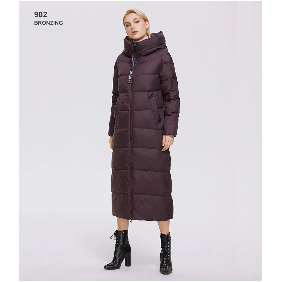MIEGOFCE Super Long Cotton Parka Women Stand Collar Zipper Windproof Warm Winter Coat Casual Daily Outerwear D21679