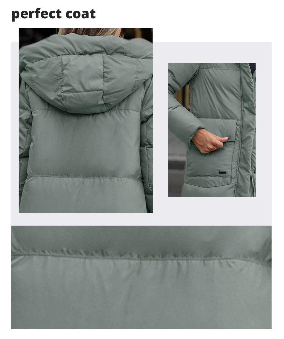 GASMAN 2024 New Women's Down Jacket Fashion high street Long Big pocket Women coat brand warm quilted coats parkas 83380