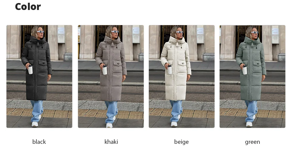 GASMAN 2024 New Women's Down Jacket Fashion high street Long Big pocket Women coat brand warm quilted coats parkas 83380
