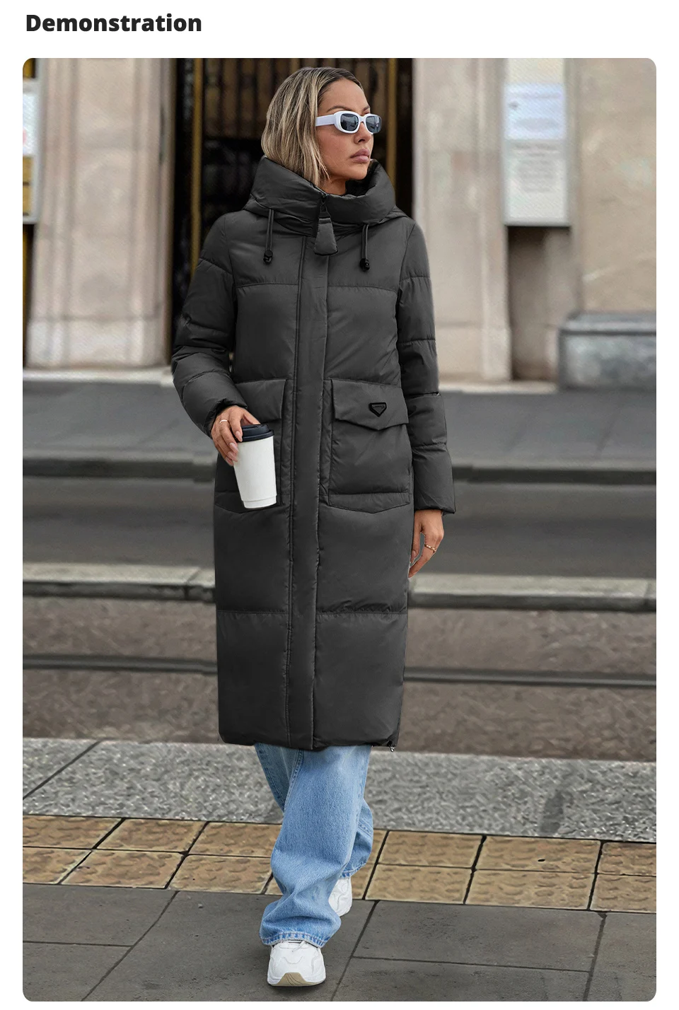GASMAN 2024 New Women's Down Jacket Fashion high street Long Big pocket Women coat brand warm quilted coats parkas 83380