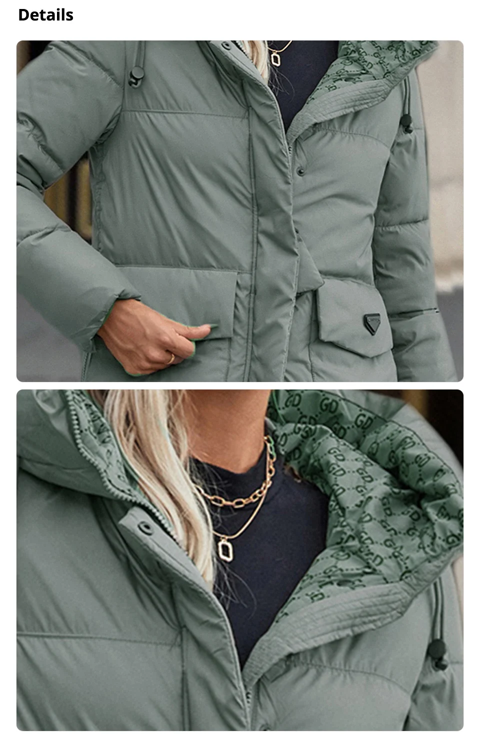 GASMAN 2024 New Women's Down Jacket Fashion high street Long Big pocket Women coat brand warm quilted coats parkas 83380