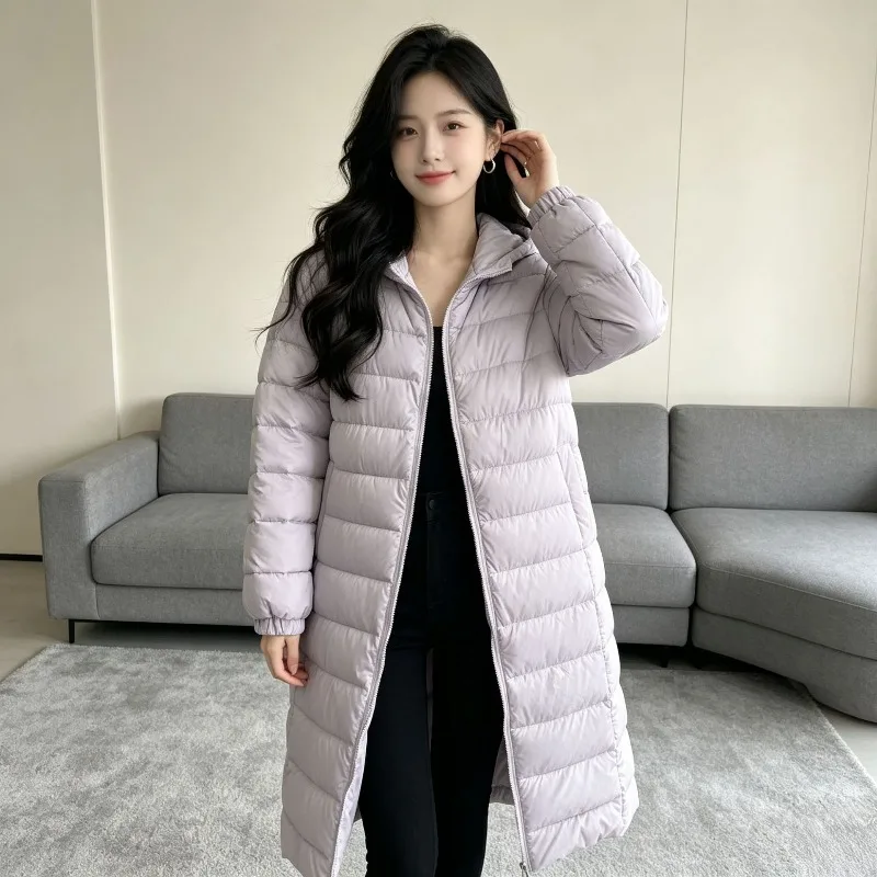 Hooded Women's Autumn Winter Coats Quilted Padded Cotton Fill Solid Color Pockets Windproof Warm Parkas Loose Fit Outer Garment
