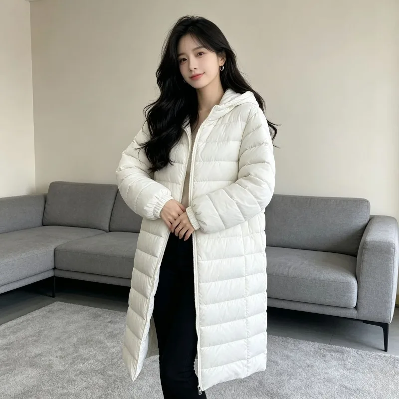 Hooded Women's Autumn Winter Coats Quilted Padded Cotton Fill Solid Color Pockets Windproof Warm Parkas Loose Fit Outer Garment
