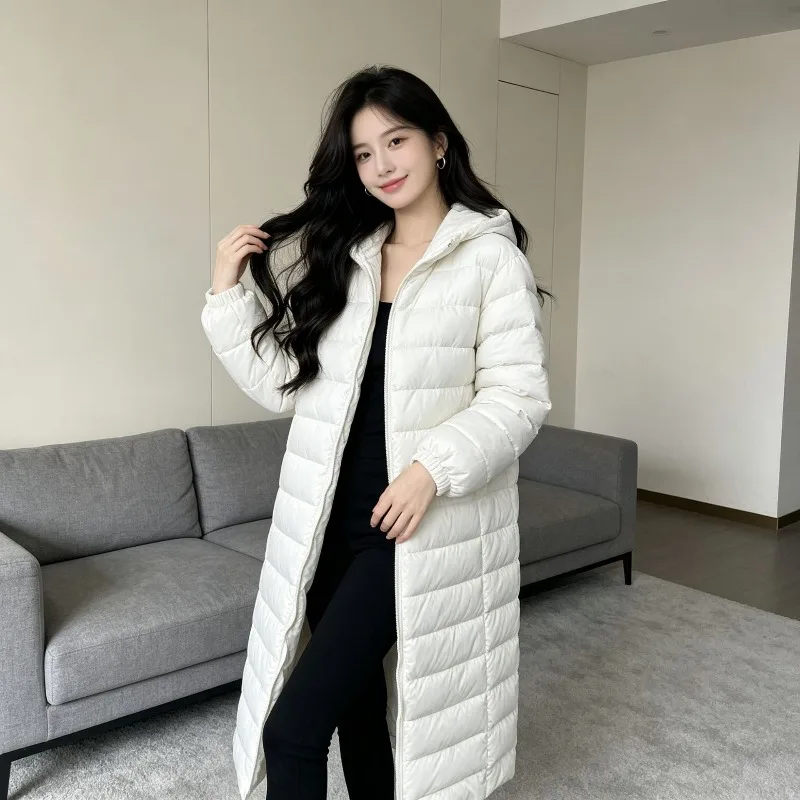 Hooded Women's Autumn Winter Coats Quilted Padded Cotton Fill Solid Color Pockets Windproof Warm Parkas Loose Fit Outer Garment