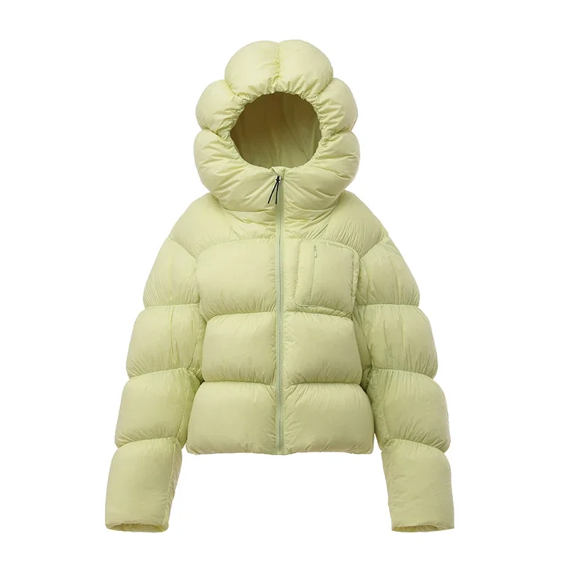 Y2K Puffer Jacket Women Loose Hooded Parkas Short Thick Warm Windproof Winter Coat Fashion Streetwear Casual Oversized Outerwear