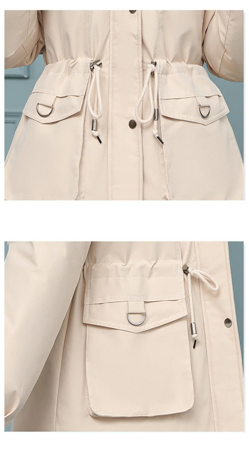 New Winter Jacket Women Parka Fashion Long Coat Wool Liner Hooded Parkas Slim With Fur Collar Warm Snow Wear Padded Clothes