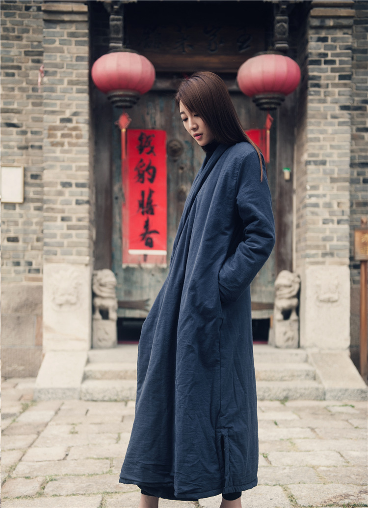 Johnature Women Cotton Coats Vintage 2025 Winter New Cotton Linen Parkas Thicken 4 Colour Loose Warm Clothes Robes Casual Coats