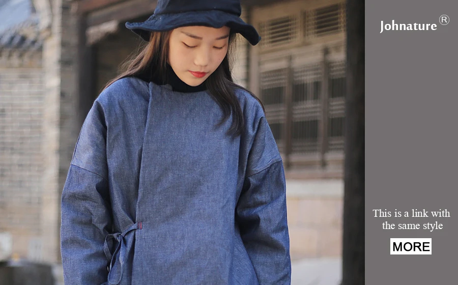 Johnature Women Cotton Coats Vintage 2025 Winter New Cotton Linen Parkas Thicken 4 Colour Loose Warm Clothes Robes Casual Coats