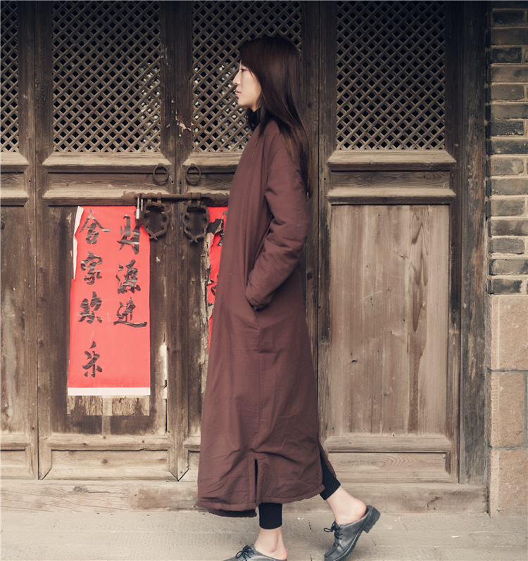 Johnature Women Cotton Coats Vintage 2025 Winter New Cotton Linen Parkas Thicken 4 Colour Loose Warm Clothes Robes Casual Coats