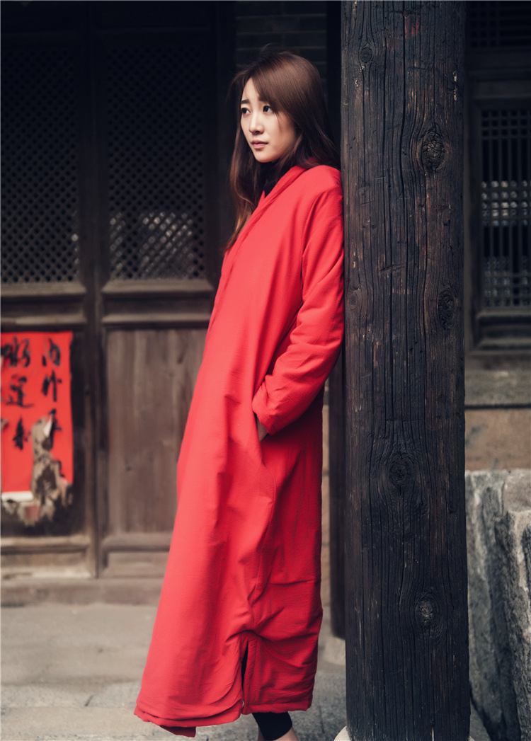 Johnature Women Cotton Coats Vintage 2025 Winter New Cotton Linen Parkas Thicken 4 Colour Loose Warm Clothes Robes Casual Coats
