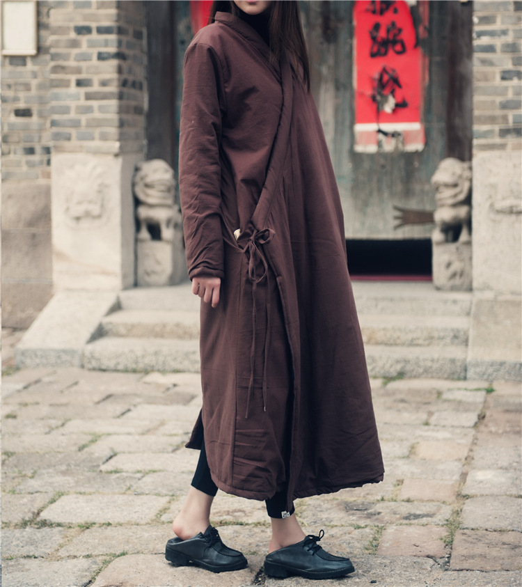 Johnature Women Cotton Coats Vintage 2025 Winter New Cotton Linen Parkas Thicken 4 Colour Loose Warm Clothes Robes Casual Coats