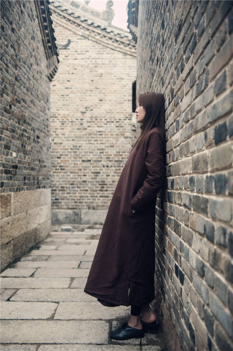 Johnature Women Cotton Coats Vintage 2025 Winter New Cotton Linen Parkas Thicken 4 Colour Loose Warm Clothes Robes Casual Coats