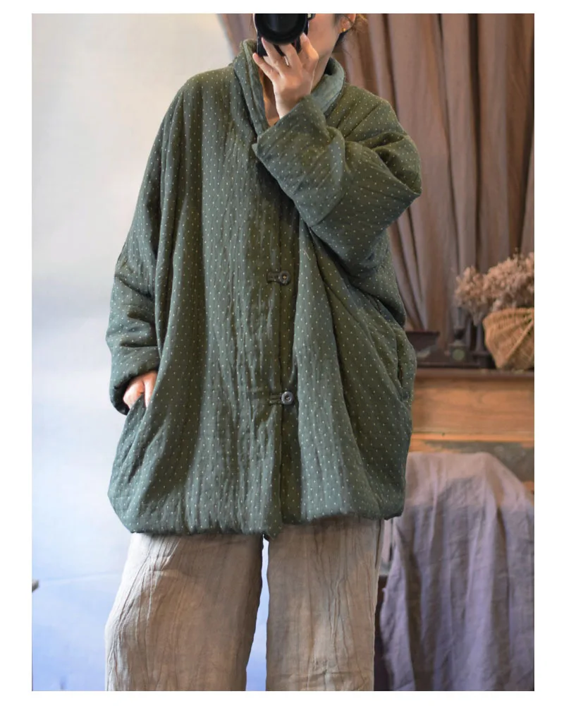 Johnature 2025 Winter Woman New Original Washing Single Breasted Cotton Clothing Long Sleeves Vintage Casual Cotton Clothing