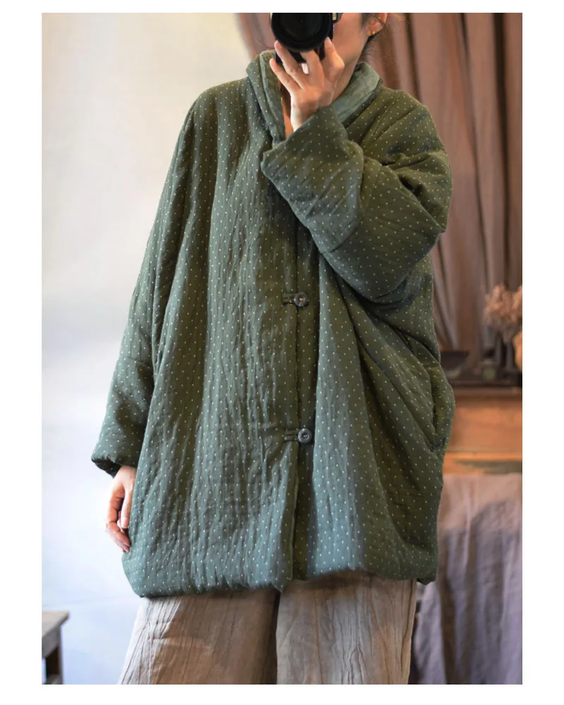 Johnature 2025 Winter Woman New Original Washing Single Breasted Cotton Clothing Long Sleeves Vintage Casual Cotton Clothing
