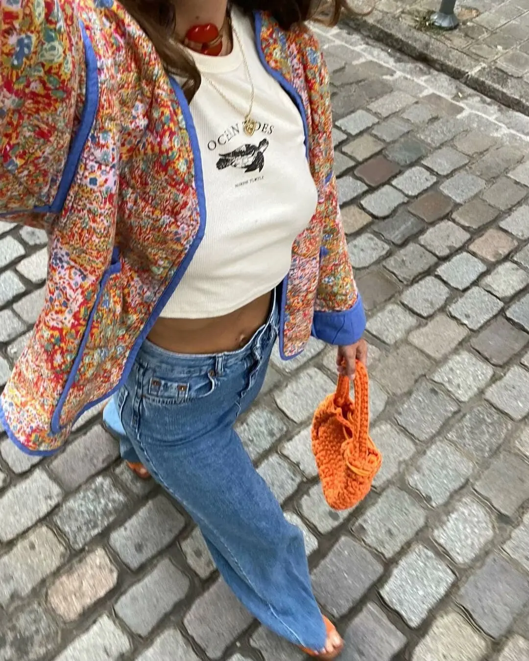 New 2026 Autumn Women's Fashion Reversible Quilted Jacket Vintage Floral Print Long Sleeve Cardigan Coat Chic Woman Streetwear