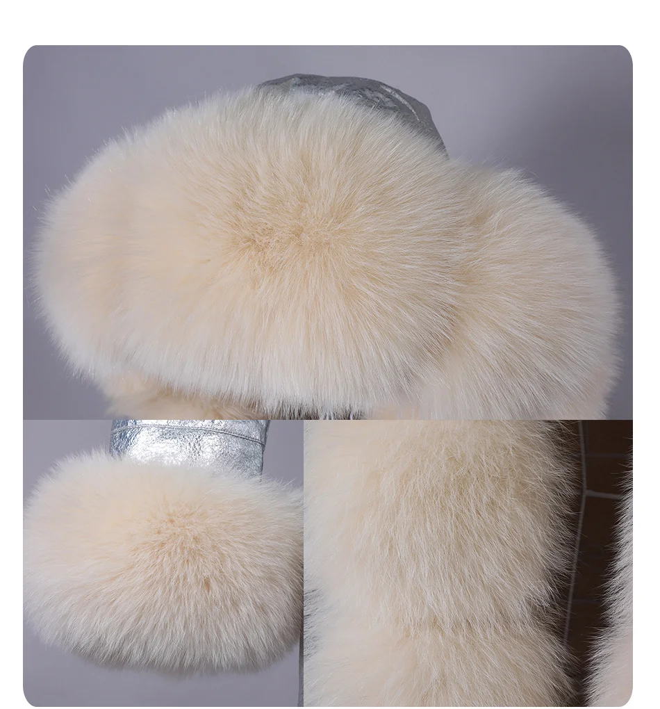 Maomaokong Winter Women Luxur Beige Fur Coat Natural Real Fox Fur Waterproof Jacket Hooded Thick Warm Fashion Long Black Parkas