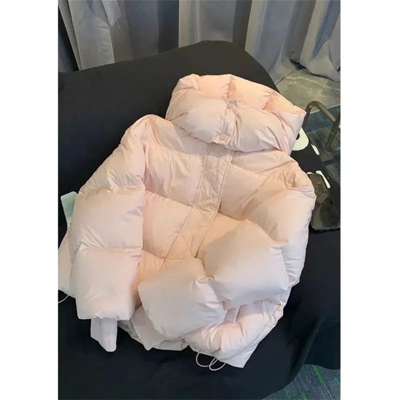 Women Fashion Lightweight Hooded Down Cotton Coat Female Loose Casual Warm Parkas Outerwear 2025 New Autumn Winter Jacket