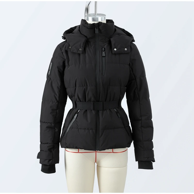 Casual Hoodie Thicken Belts Coats Women Solid Full Sleeve Stand Collar Closed Zippers Coat Female 2025 Winter Lady Outwears