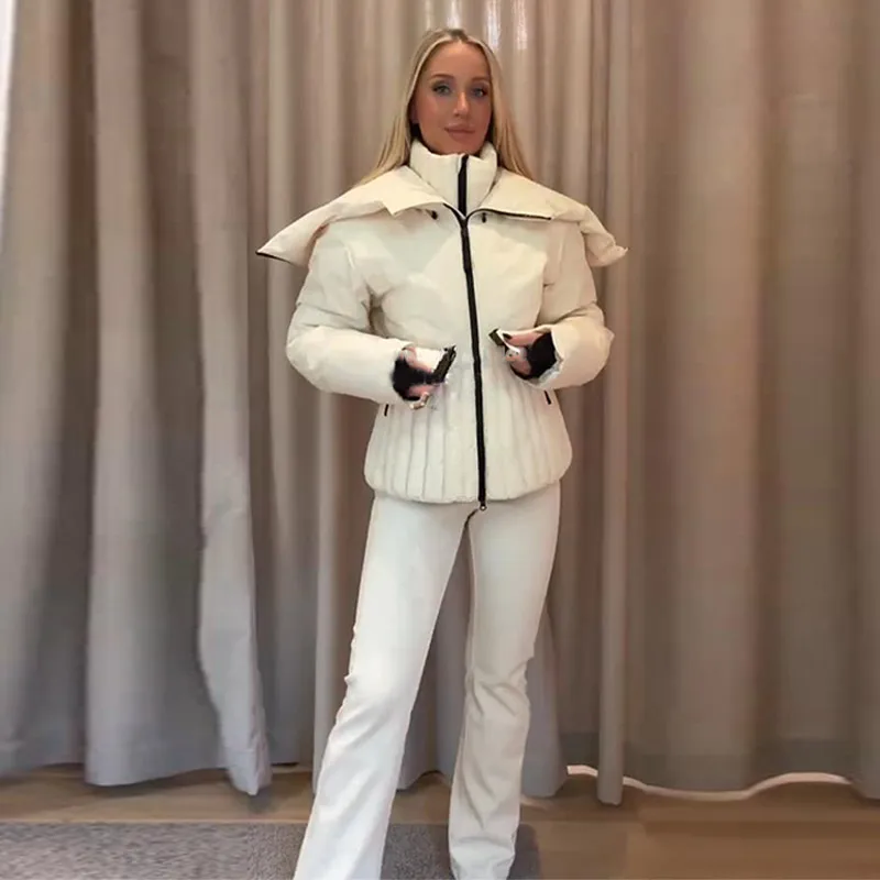 Casual Hoodie Thicken Belts Coats Women Solid Full Sleeve Stand Collar Closed Zippers Coat Female 2025 Winter Lady Outwears