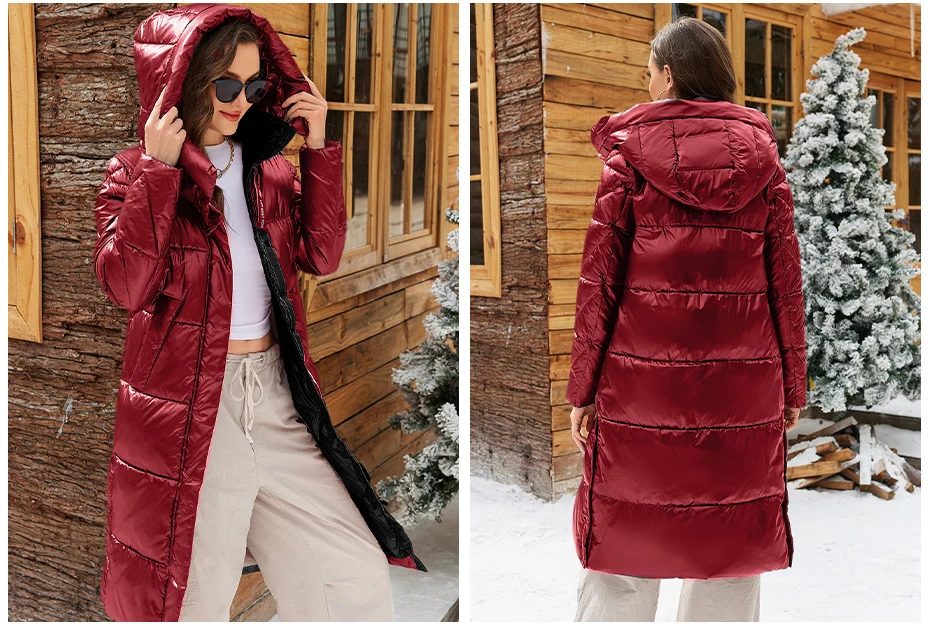 ICEbear 2024 Winter Fashionable Jacket Women's Hooded Warm Parkas Puffer Jackets Hight Quality Female Quilted Coat GWD20155D