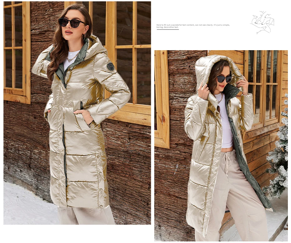 ICEbear 2024 Winter Fashionable Jacket Women's Hooded Warm Parkas Puffer Jackets Hight Quality Female Quilted Coat GWD20155D