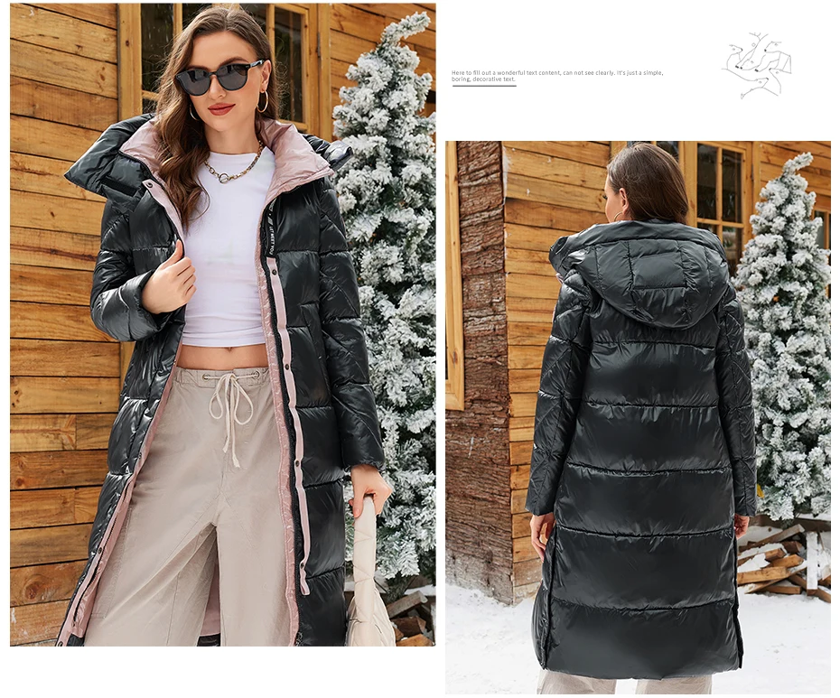 ICEbear 2024 Winter Fashionable Jacket Women's Hooded Warm Parkas Puffer Jackets Hight Quality Female Quilted Coat GWD20155D