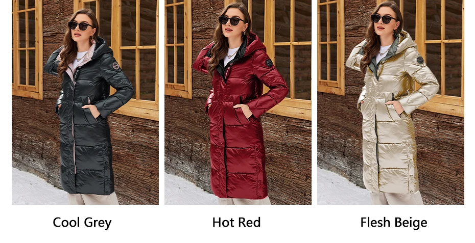 ICEbear 2024 Winter Fashionable Jacket Women's Hooded Warm Parkas Puffer Jackets Hight Quality Female Quilted Coat GWD20155D