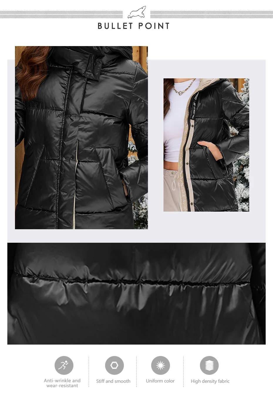 ICEbear 2024 Winter Fashionable Jacket Women's Hooded Warm Parkas Puffer Jackets Hight Quality Female Quilted Coat GWD20155D