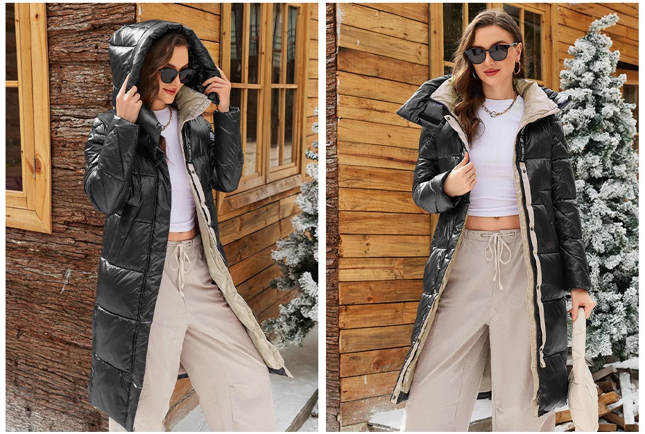 ICEbear 2024 Winter Fashionable Jacket Women's Hooded Warm Parkas Puffer Jackets Hight Quality Female Quilted Coat GWD20155D
