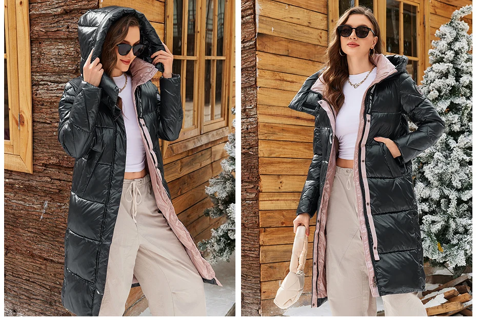 ICEbear 2024 Winter Fashionable Jacket Women's Hooded Warm Parkas Puffer Jackets Hight Quality Female Quilted Coat GWD20155D