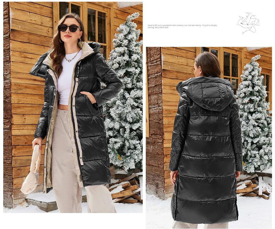 ICEbear 2024 Winter Fashionable Jacket Women's Hooded Warm Parkas Puffer Jackets Hight Quality Female Quilted Coat GWD20155D