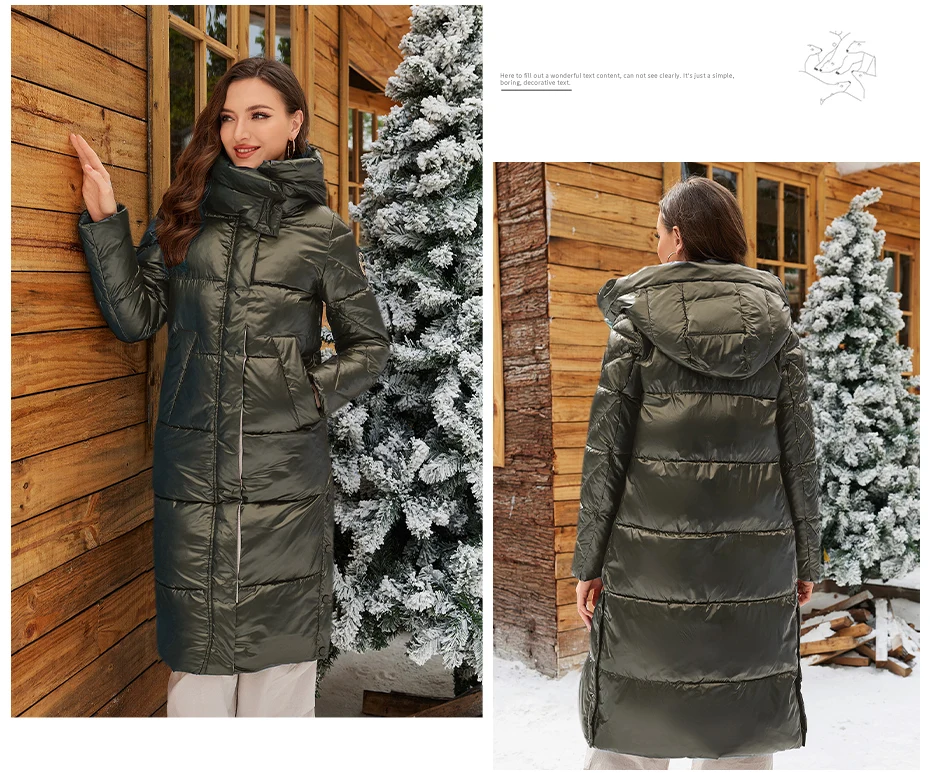 ICEbear 2024 Winter Fashionable Jacket Women's Hooded Warm Parkas Puffer Jackets Hight Quality Female Quilted Coat GWD20155D
