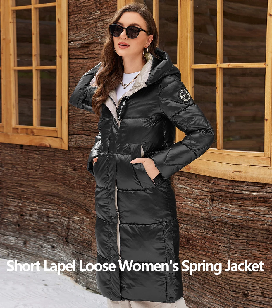 ICEbear 2024 Winter Fashionable Jacket Women's Hooded Warm Parkas Puffer Jackets Hight Quality Female Quilted Coat GWD20155D