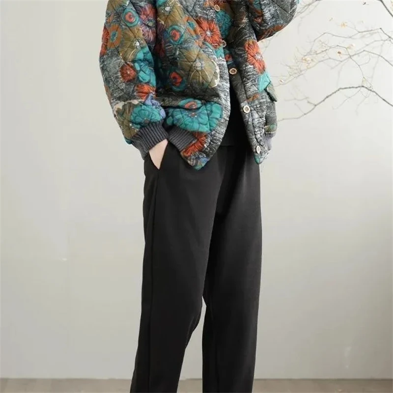 Women's Winter Parka 2025 Casual Korean Version Fashion Down Cotton Jacket Ladies Coat Printing Foreign Aura Loose Female Jacket