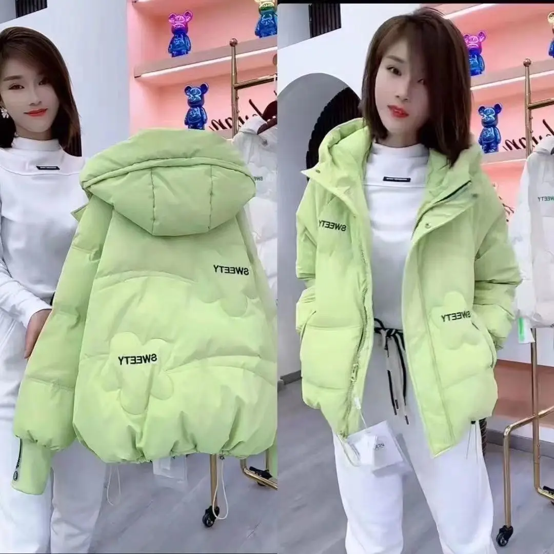 Autumn Winter Women Warm Thicken Parka Coat 2025 New Women Loose Hooded Down Cotton Padded Jacket Korean Loose Women Cotton Coat