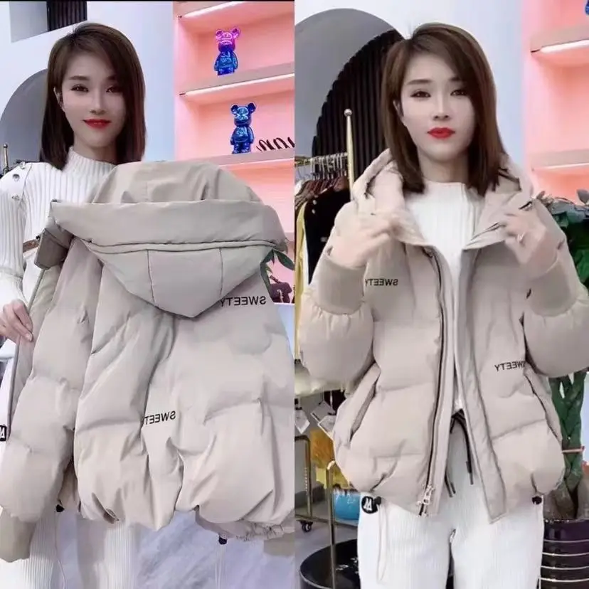 Autumn Winter Women Warm Thicken Parka Coat 2025 New Women Loose Hooded Down Cotton Padded Jacket Korean Loose Women Cotton Coat