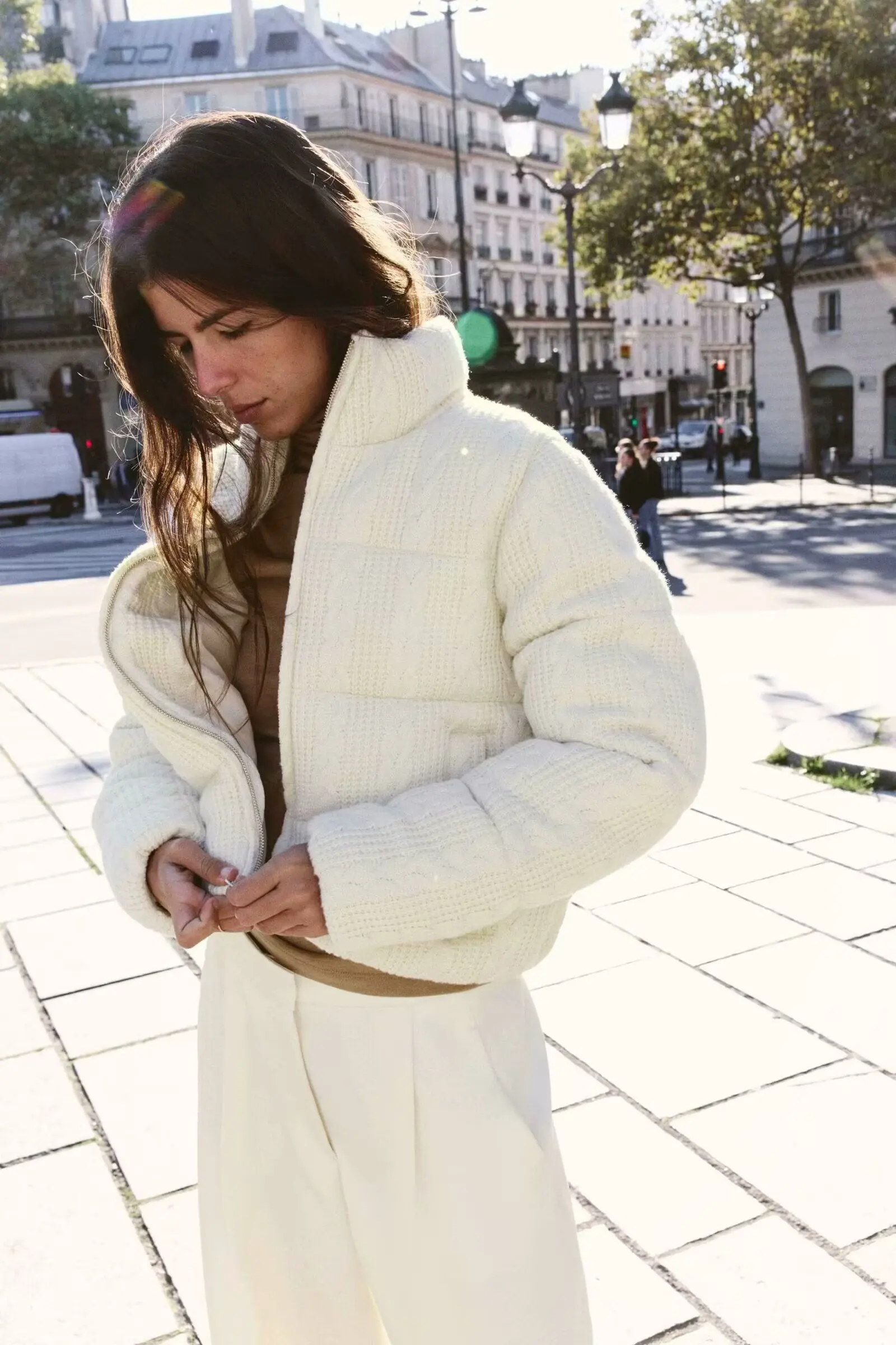 Women's Luxury Vintage Winter Loose Turtleneck Zipper Padded Coats Lady Elegant High Quality Knitted Thicken Warm Jackets Parkas