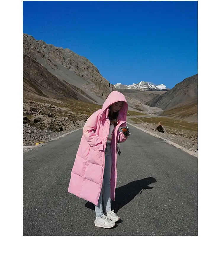 Winter Women Clothing Warm Long Parka Thick Over-the-knee Puffer Jacket Zipper Black Cotton-padded Coats Windproof Jackets New