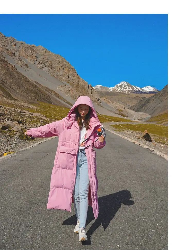 Winter Women Clothing Warm Long Parka Thick Over-the-knee Puffer Jacket Zipper Black Cotton-padded Coats Windproof Jackets New