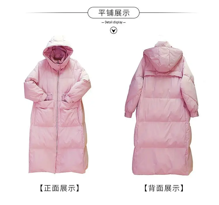 Winter Women Clothing Warm Long Parka Thick Over-the-knee Puffer Jacket Zipper Black Cotton-padded Coats Windproof Jackets New